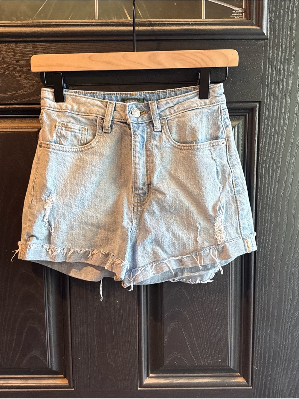 Light Wash Distressed Denim Women's Shorts